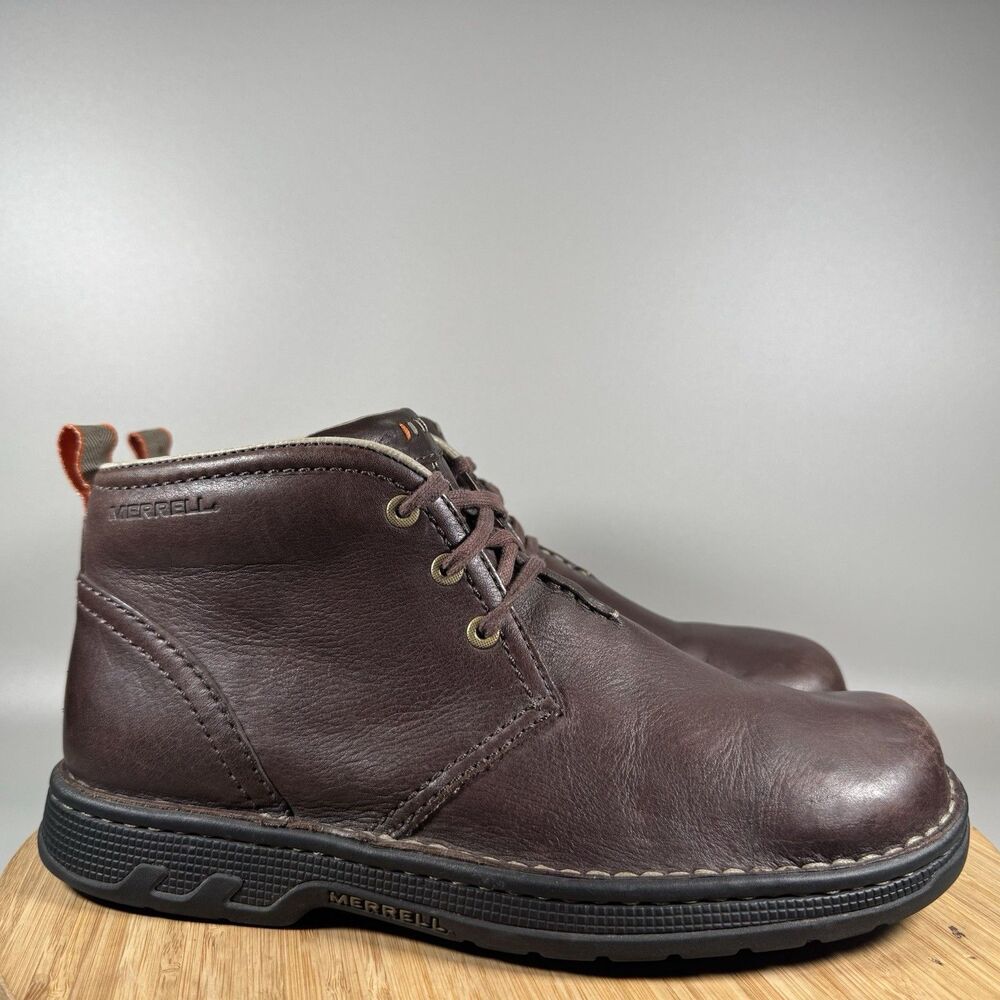 S Merrell World Excursion Stollen Boots Men’s Size 9 J45071 Brown Leather
